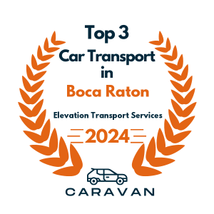 Caravan Auto Transport Top 3 award for Elevation Transport Services in Boca Raton, 2024