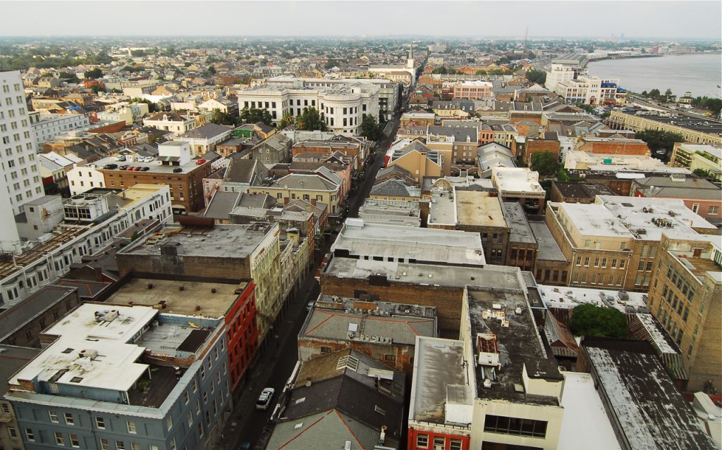 French Quarter and Mississippi River representing Louisiana auto transport