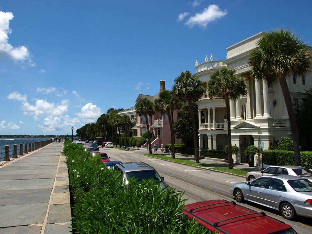 Historic Charleston waterfront homes representing South Carolina auto transport