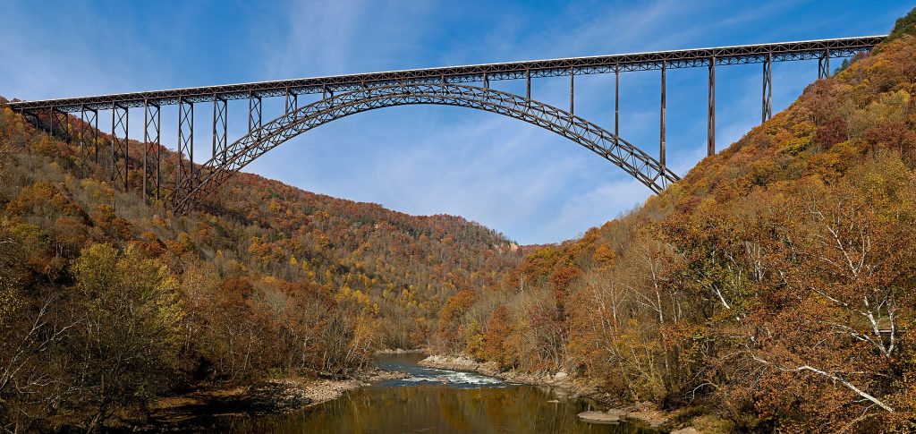 New River Gorge Bridge representing West Virginia auto transport